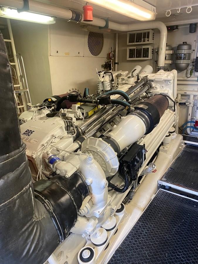 a machine in a room aboard QUINTESSA Yacht for Sale