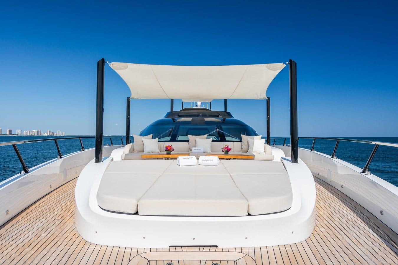 a boat on a deck aboard JACQPOT Yacht for Sale