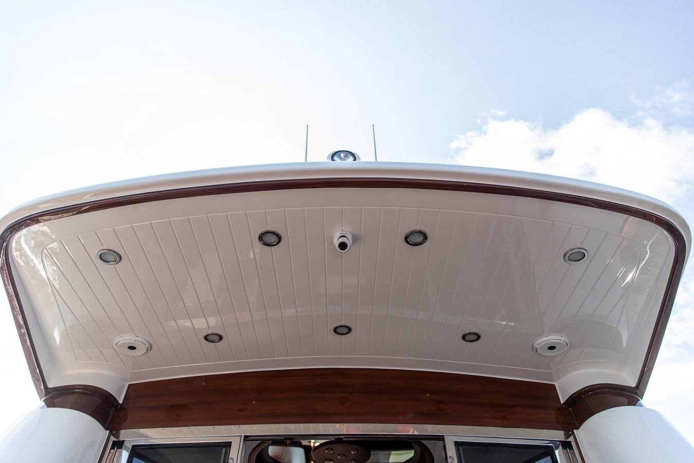 the back of a white car aboard ARAGOSTA Yacht for Sale