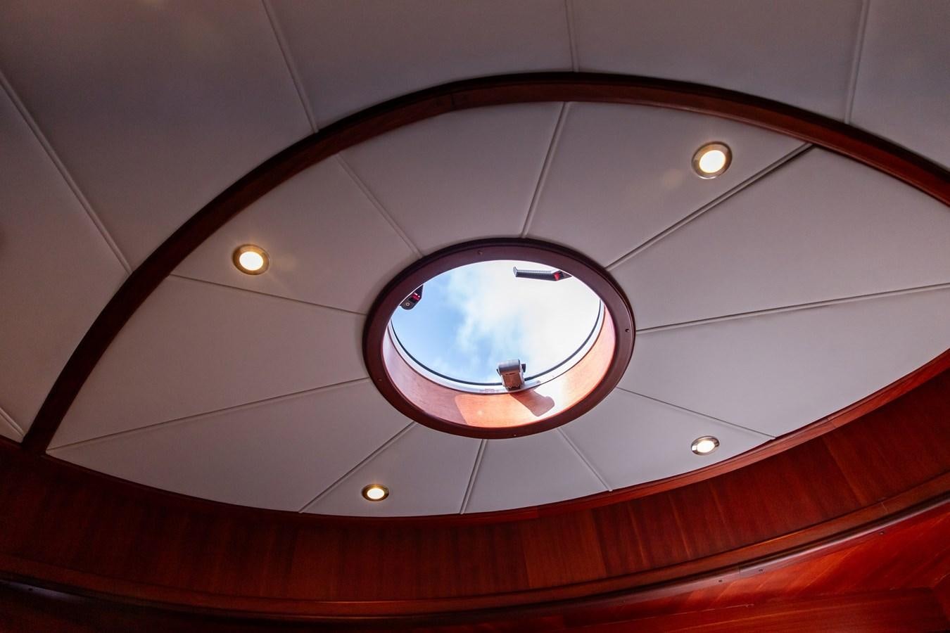 a ceiling with lights aboard ARAGOSTA Yacht for Sale