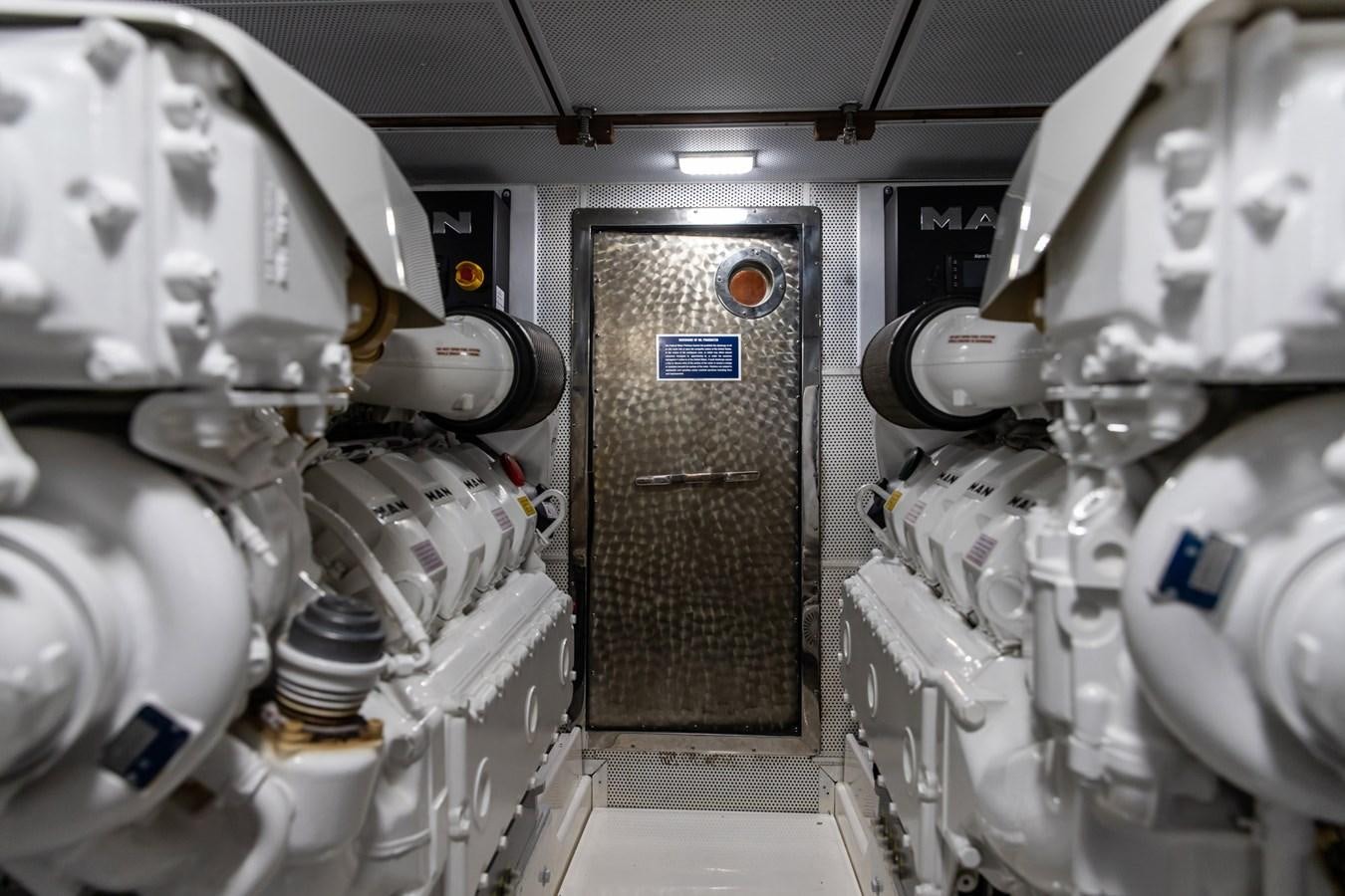 a room with many white machines aboard ARAGOSTA Yacht for Sale
