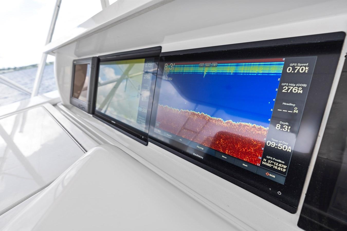 a large screen on a boat aboard NAUTICAL NOMAD Yacht for Sale