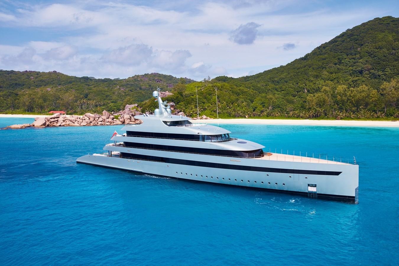 a white boat in the water aboard SAVANNAH Yacht for Sale