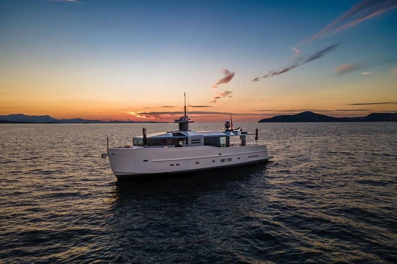 a boat in the water aboard ARCADIA 85 2015 Yacht for Sale