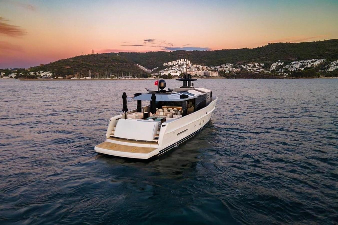 a boat in the water aboard ARCADIA 85 2015 Yacht for Sale