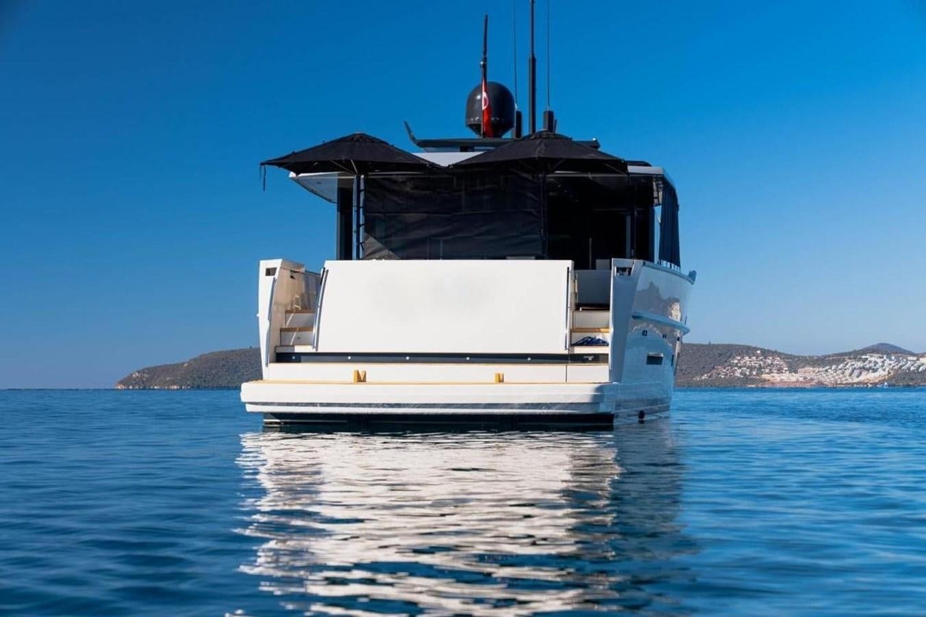 a boat in the water aboard ARCADIA 85 2015 Yacht for Sale