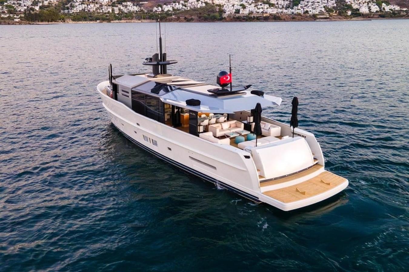 a boat on the water aboard ARCADIA 85 2015 Yacht for Sale