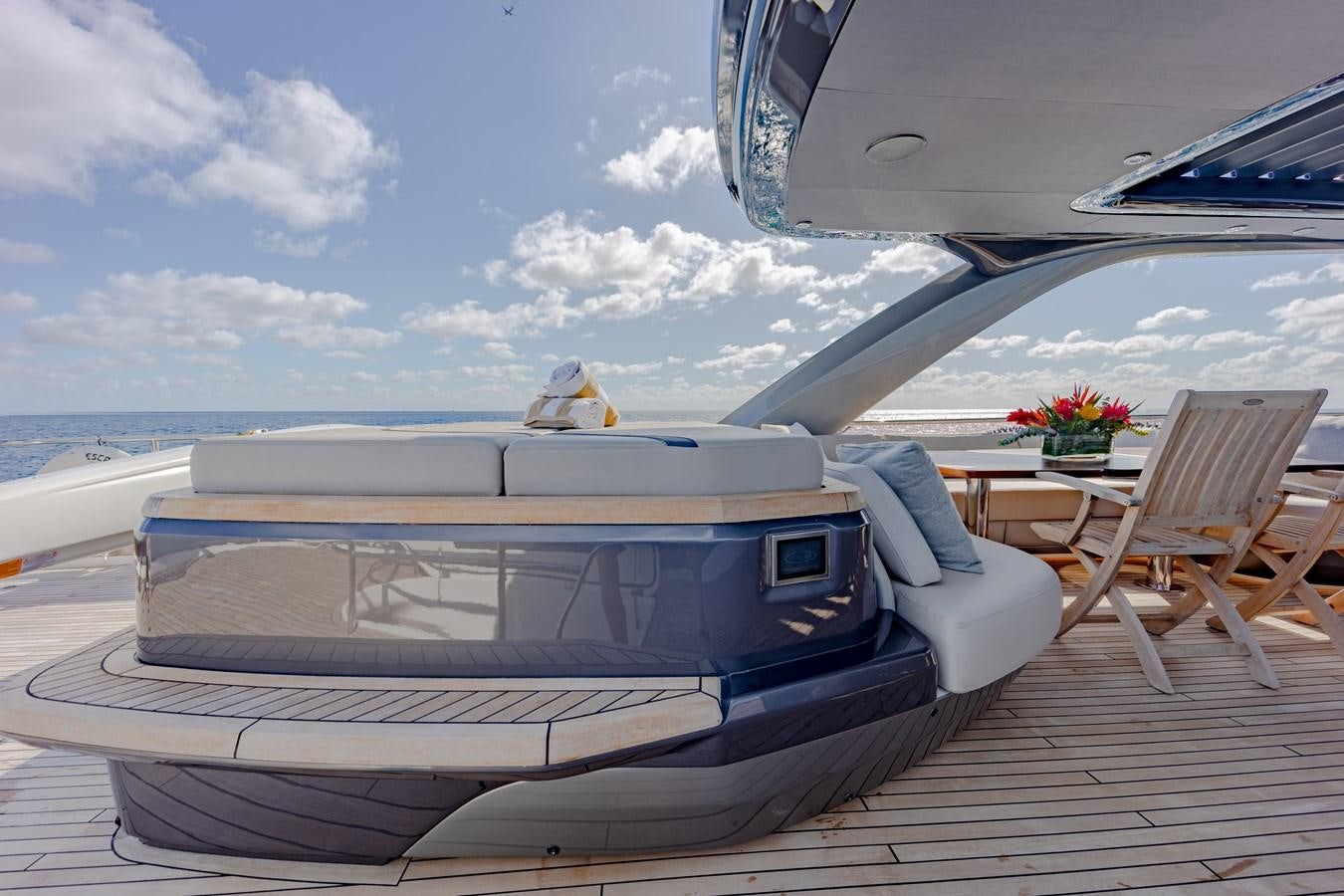 a boat on a dock aboard ESCAPEMENT Yacht for Sale
