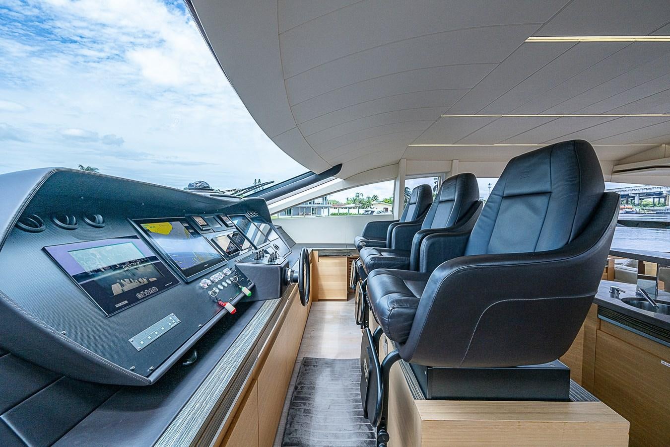 inside of a car aboard COAL BLOODED Yacht for Sale