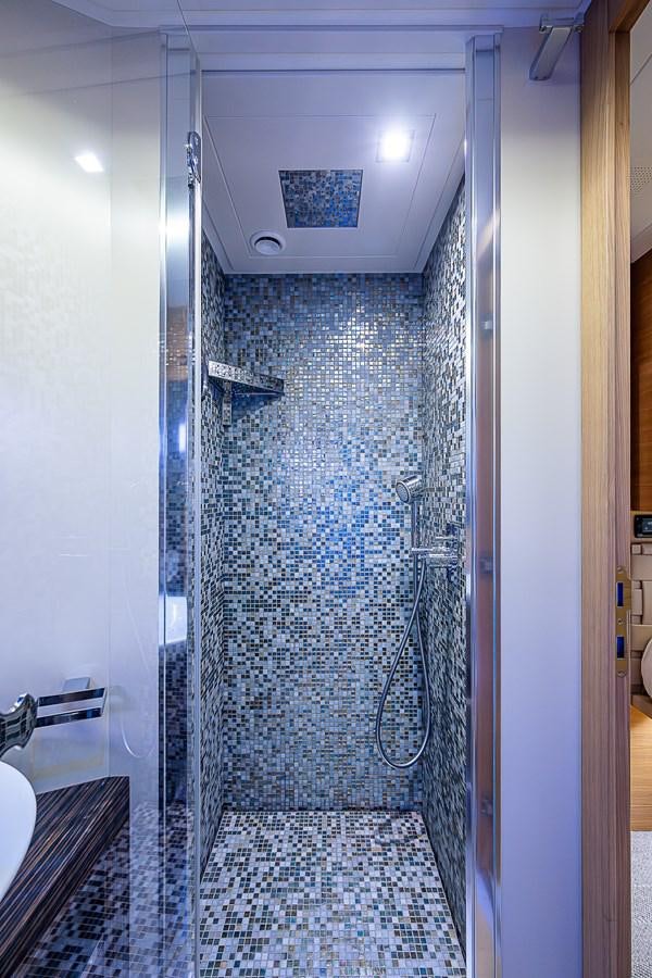 a shower unit with a shower aboard COAL BLOODED Yacht for Sale