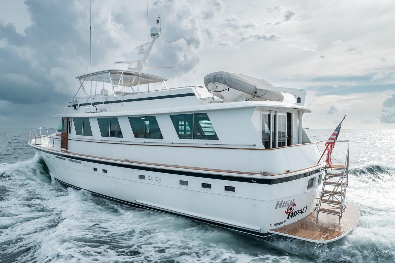 a boat on the water aboard HIGH IMPACT Yacht for Sale
