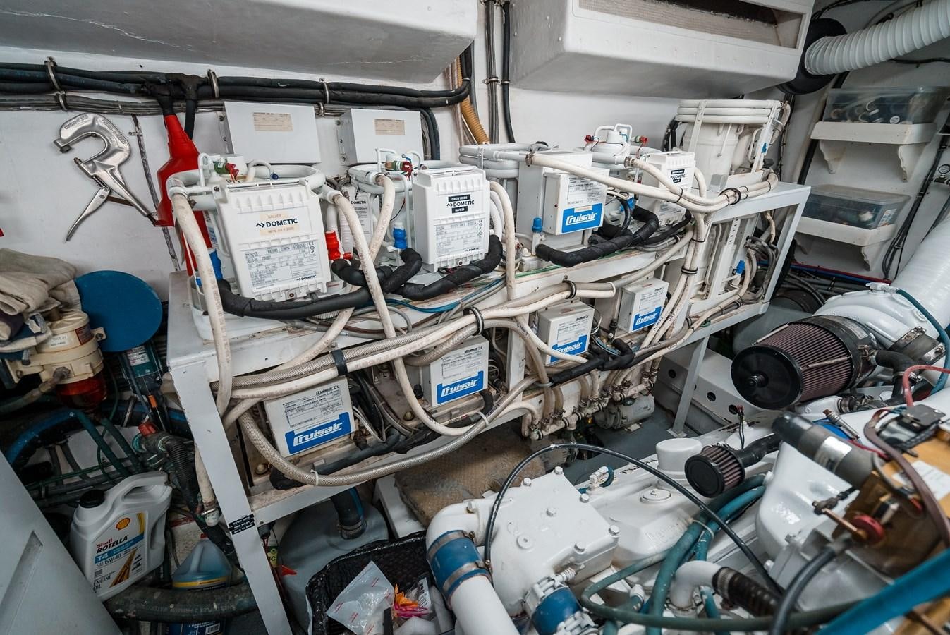 a close-up of a machine aboard HIGH IMPACT Yacht for Sale