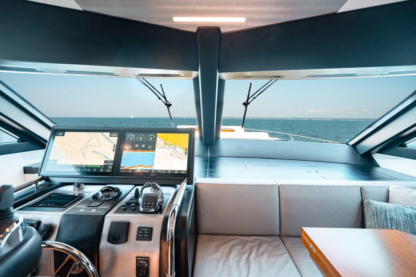 inside of a car aboard THE THREE B'S Yacht for Sale