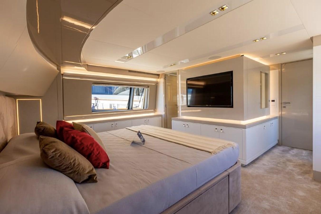 a couch in a room aboard MIOTU 4 Yacht for Sale