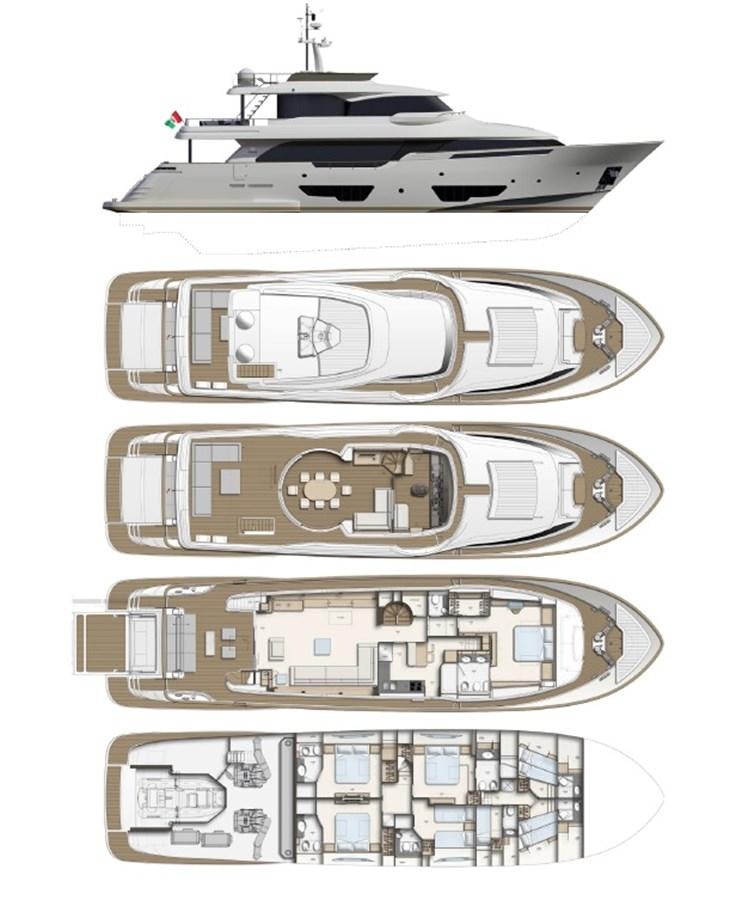 diagram, engineering drawing aboard MIOTU 4 Yacht for Sale