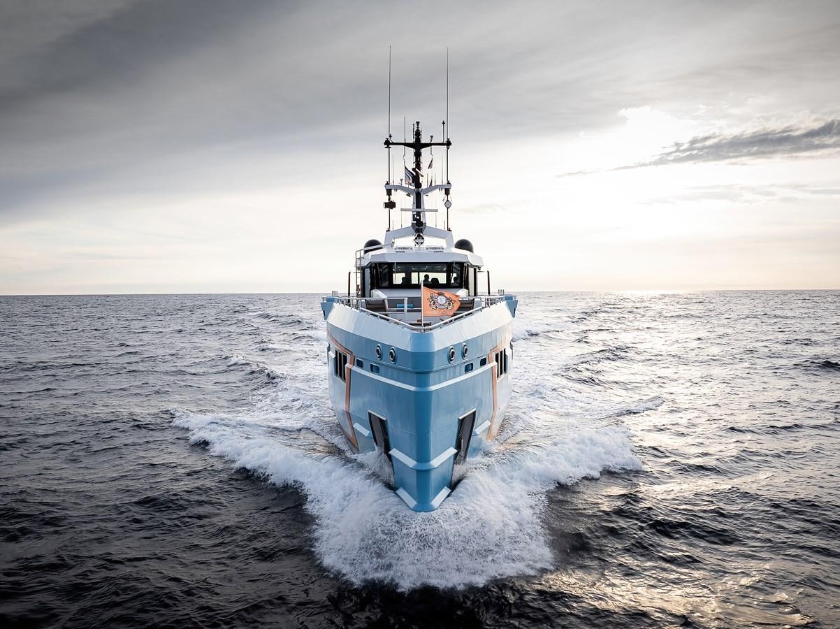a boat on the water aboard FIVE OCEANS Yacht for Sale