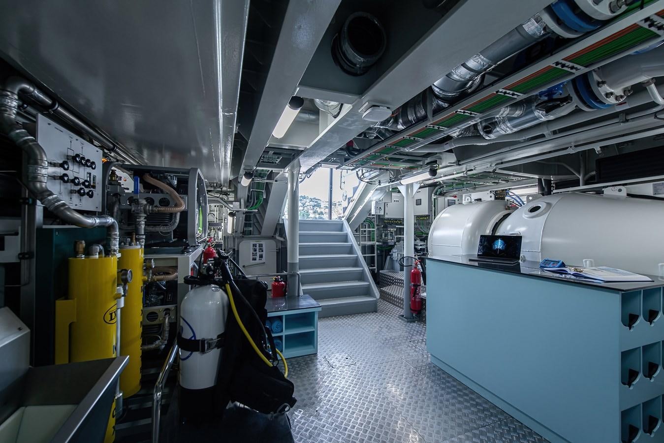 a room with machinery and equipment aboard FIVE OCEANS Yacht for Sale