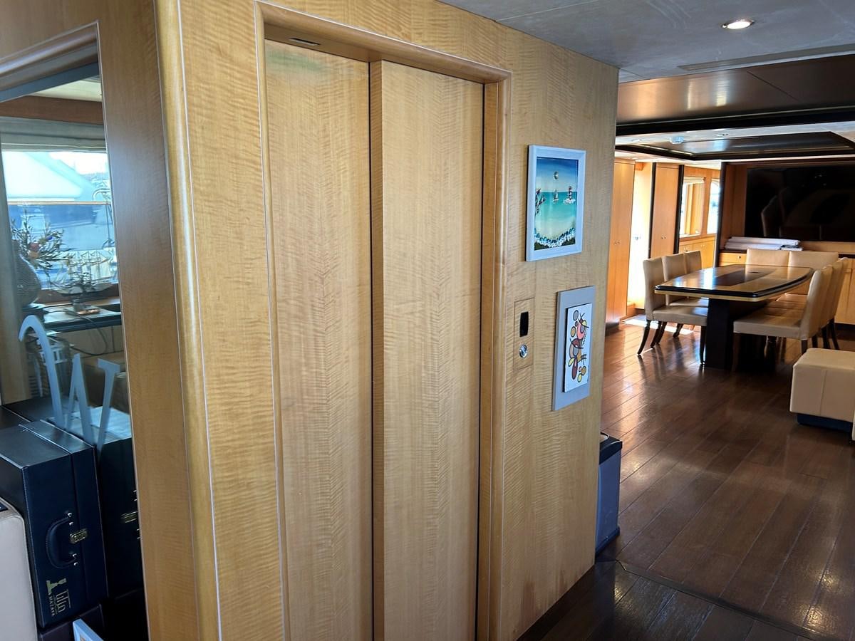 a wood door in a room aboard WHISPER Yacht for Sale