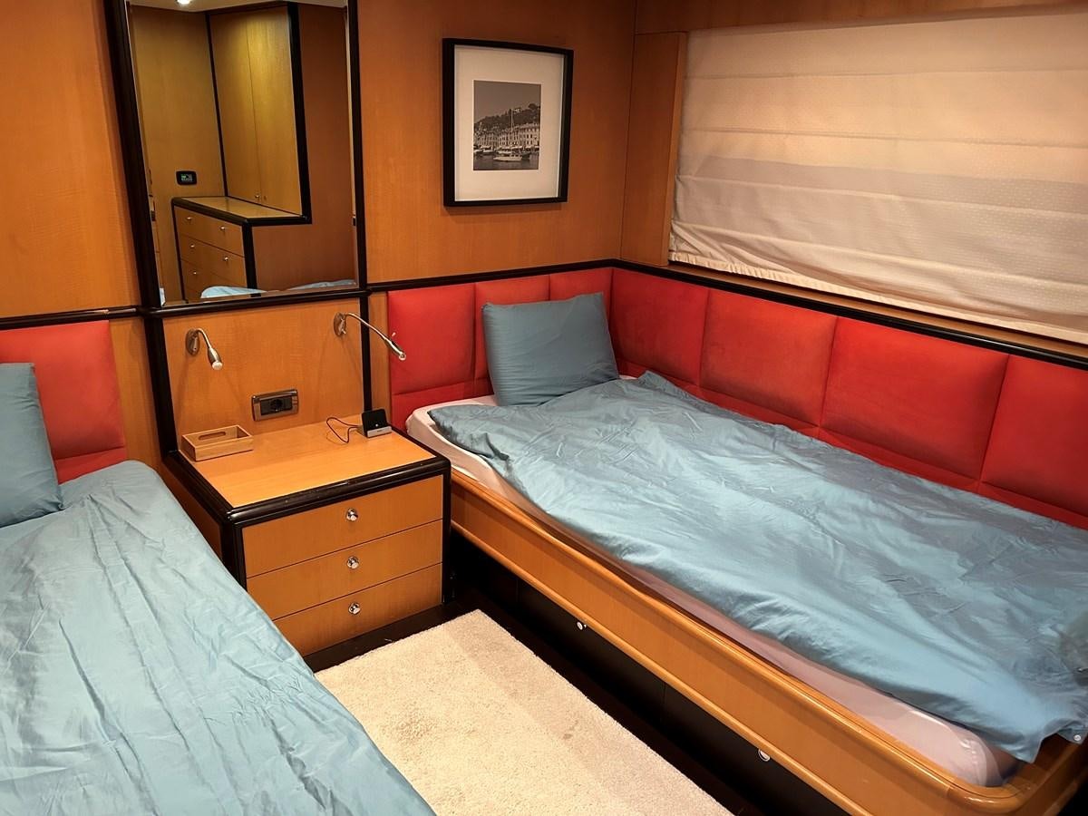 a couple of beds in a hotel room aboard WHISPER Yacht for Sale