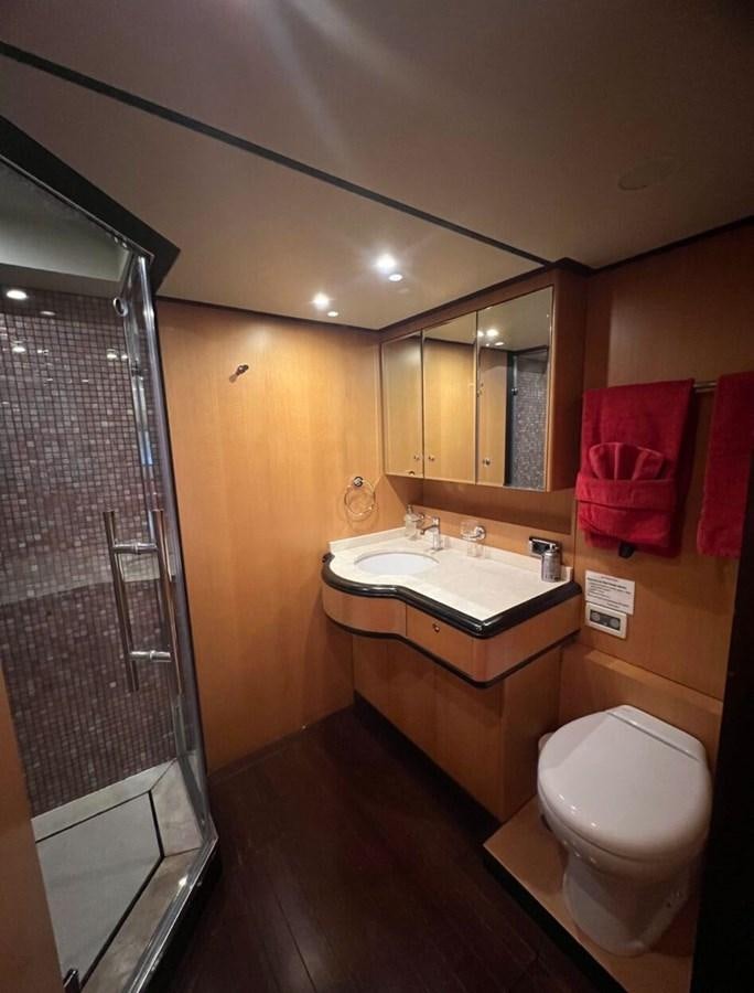 a bathroom with a sink and a toilet aboard WHISPER Yacht for Sale