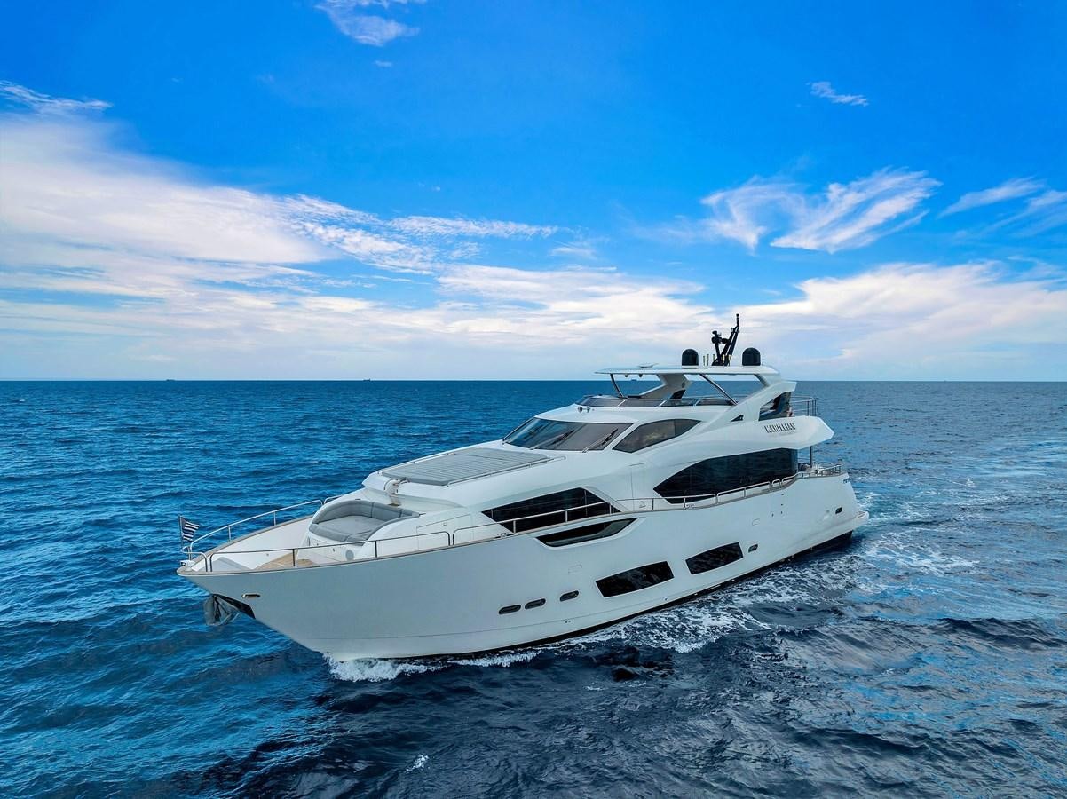 a white yacht in the water aboard 2018 SUNSEEKER 95 YACHT Yacht for Sale
