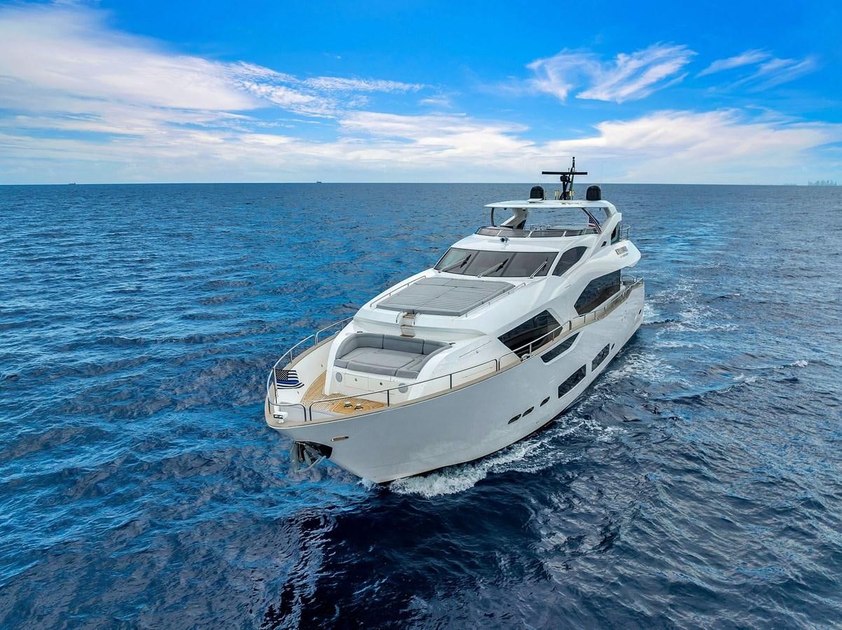 a white yacht in the water aboard 2018 SUNSEEKER 95 YACHT Yacht for Sale