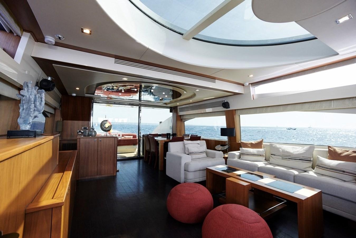 a room with a large window and a view of the ocean aboard SUNSEEKER PREDATOR 92 Yacht for Sale