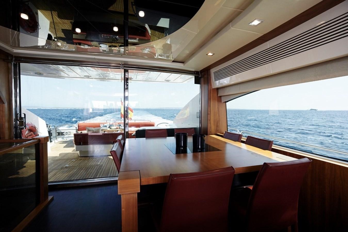 a boat with a view of the water and the deck aboard SUNSEEKER PREDATOR 92 Yacht for Sale