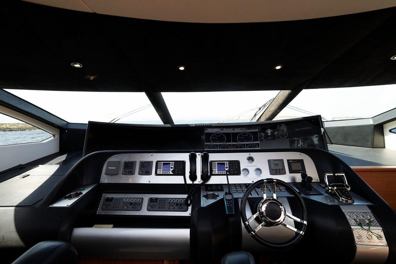 inside of a car aboard SUNSEEKER PREDATOR 92 Yacht for Sale