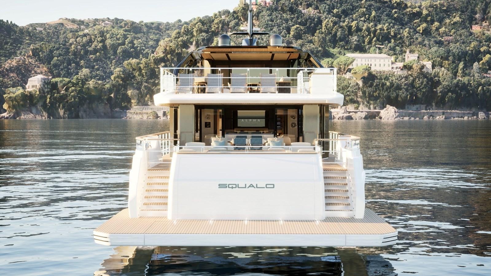 a boat on the water aboard 2024 ALPHA CUSTOM YACHT SQUALO 100 Yacht for Sale