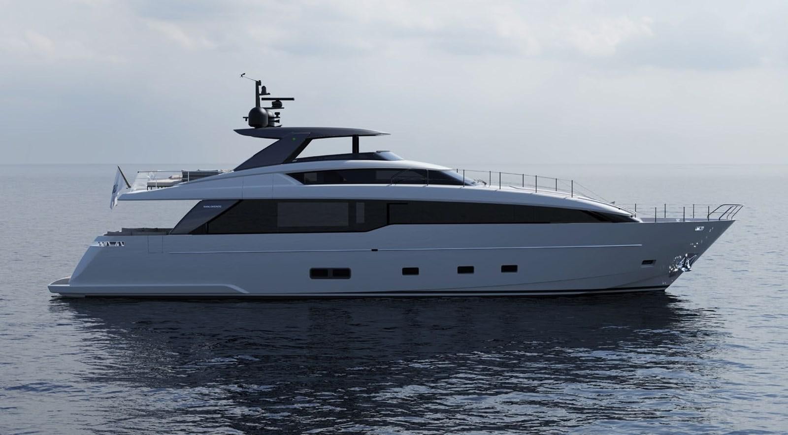 a white yacht in the water aboard 2025 SANLORENZO SL86A Yacht for Sale