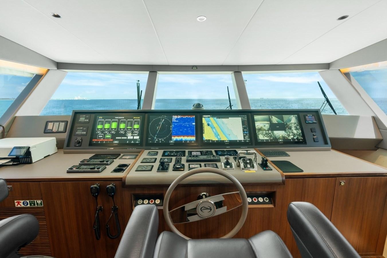 a control panel in a control room aboard JEMILY II Yacht for Sale