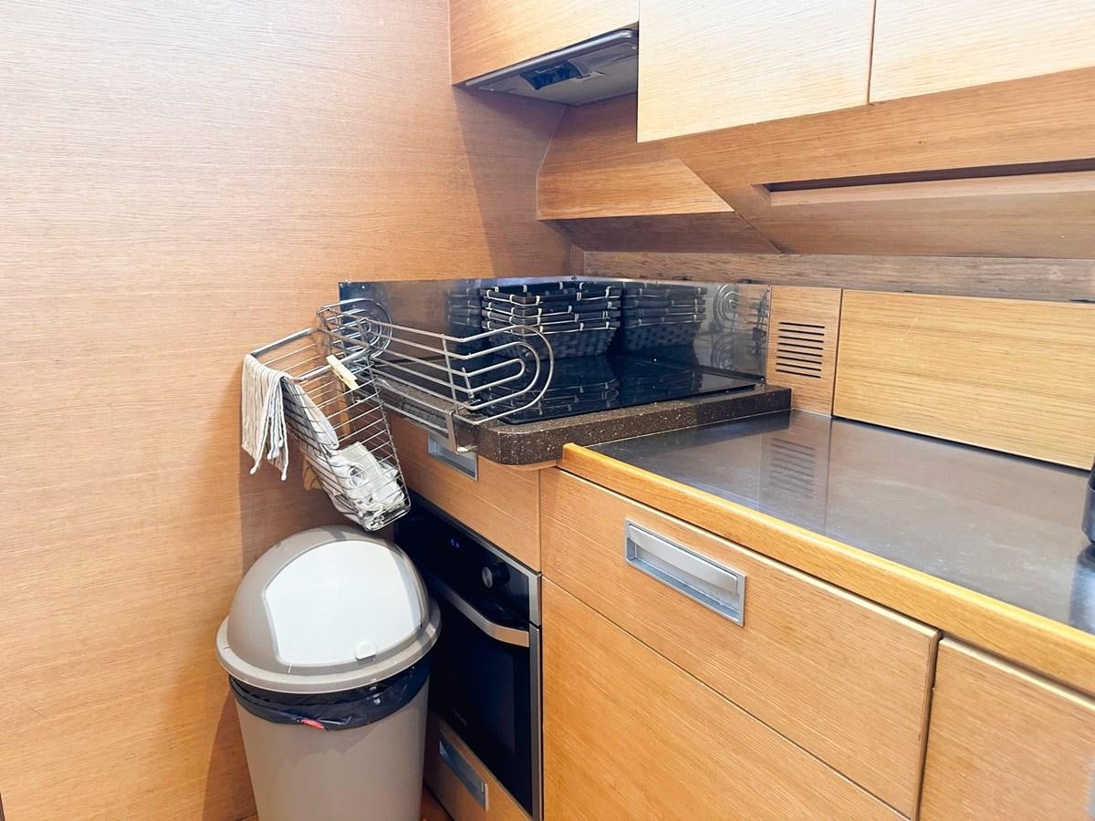 a bathroom with a trash can aboard MEMORY Yacht for Sale