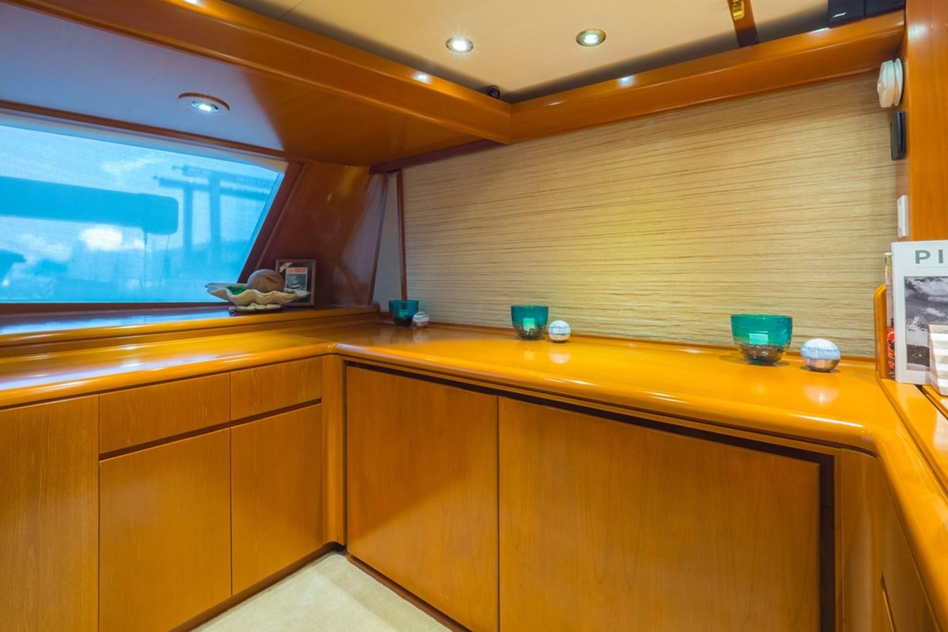 a room with a counter and cabinets aboard THANKS BUDS Yacht for Sale