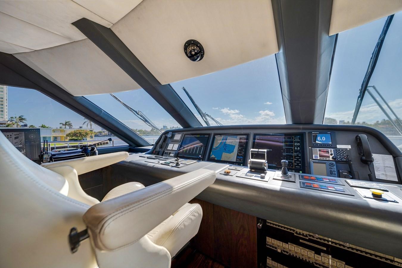inside of a cockpit aboard FAMILYBILT Yacht for Sale