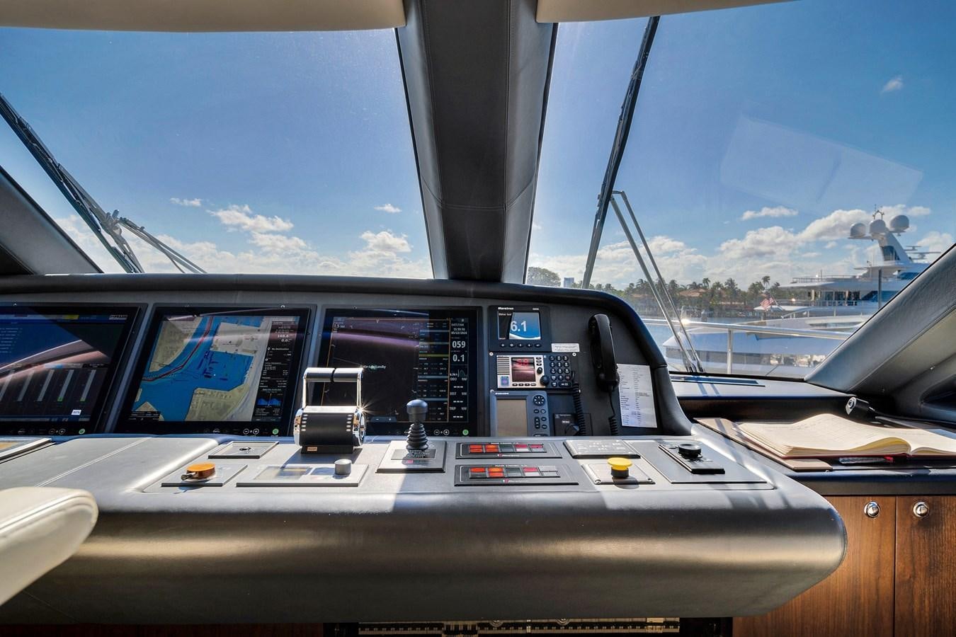 inside of a car aboard FAMILYBILT Yacht for Sale