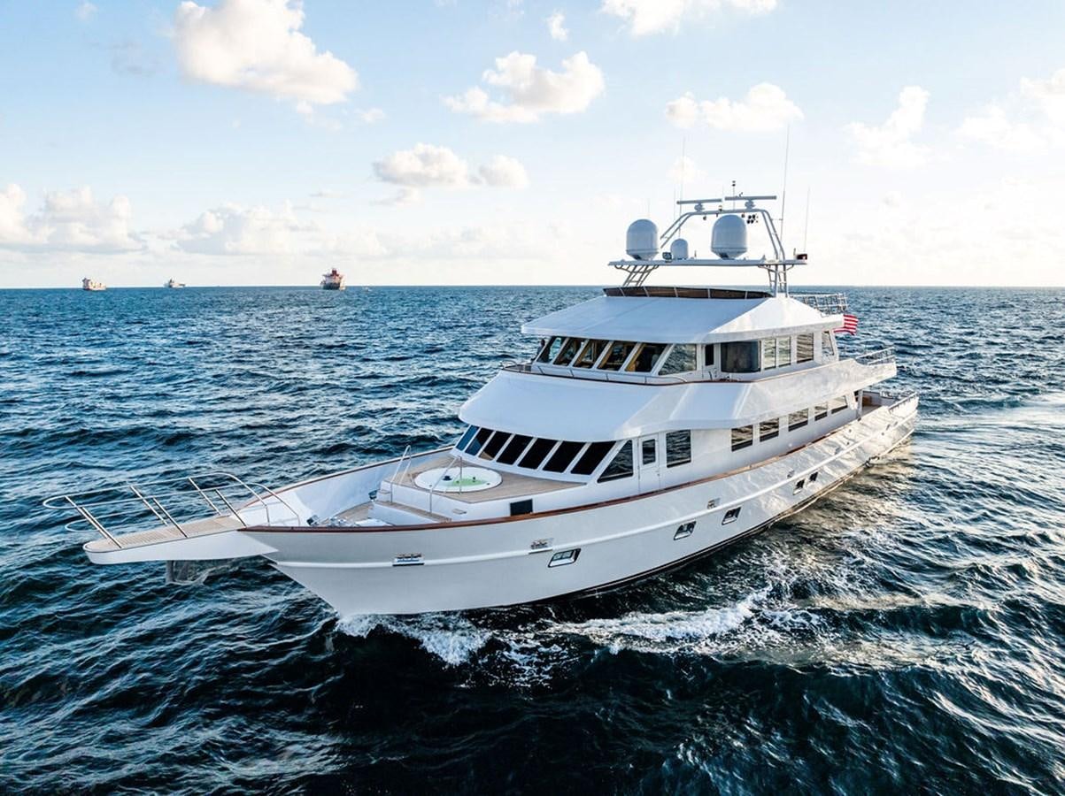 a large white boat in the water aboard EMPIRE SEA Yacht for Sale