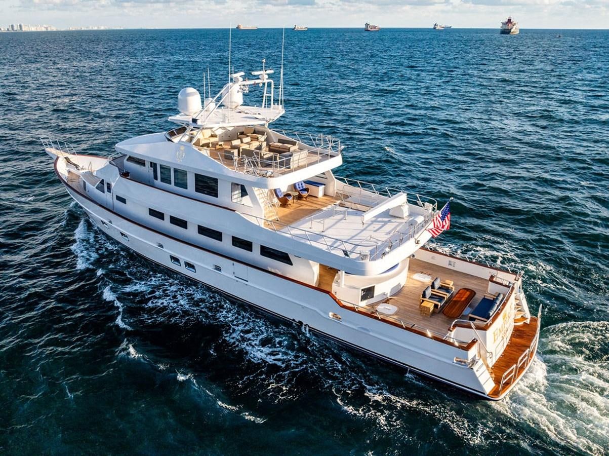 a ship in the water aboard EMPIRE SEA Yacht for Sale