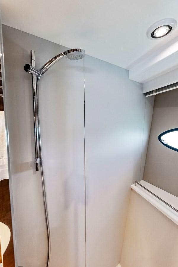 a shower unit in a bathroom aboard SOLIANA Yacht for Sale