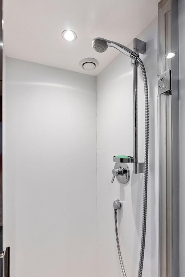 a shower with a glass door aboard SOLIANA Yacht for Sale
