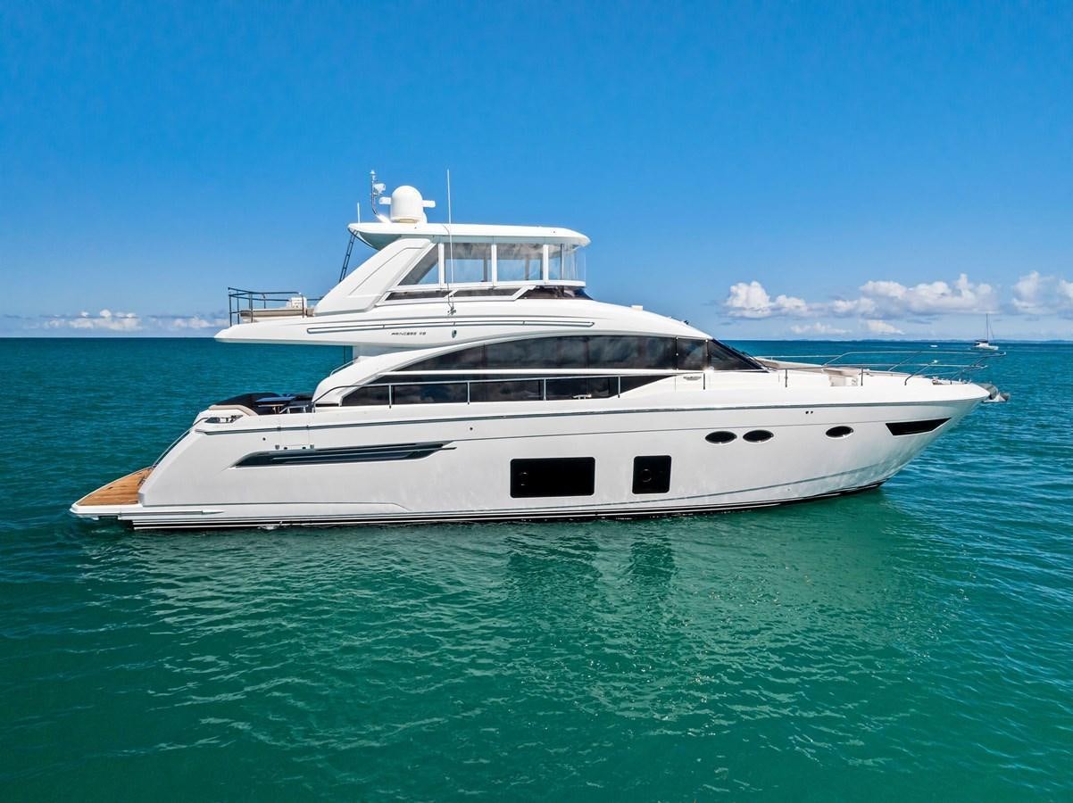a white boat in the water aboard SOLIANA Yacht for Sale