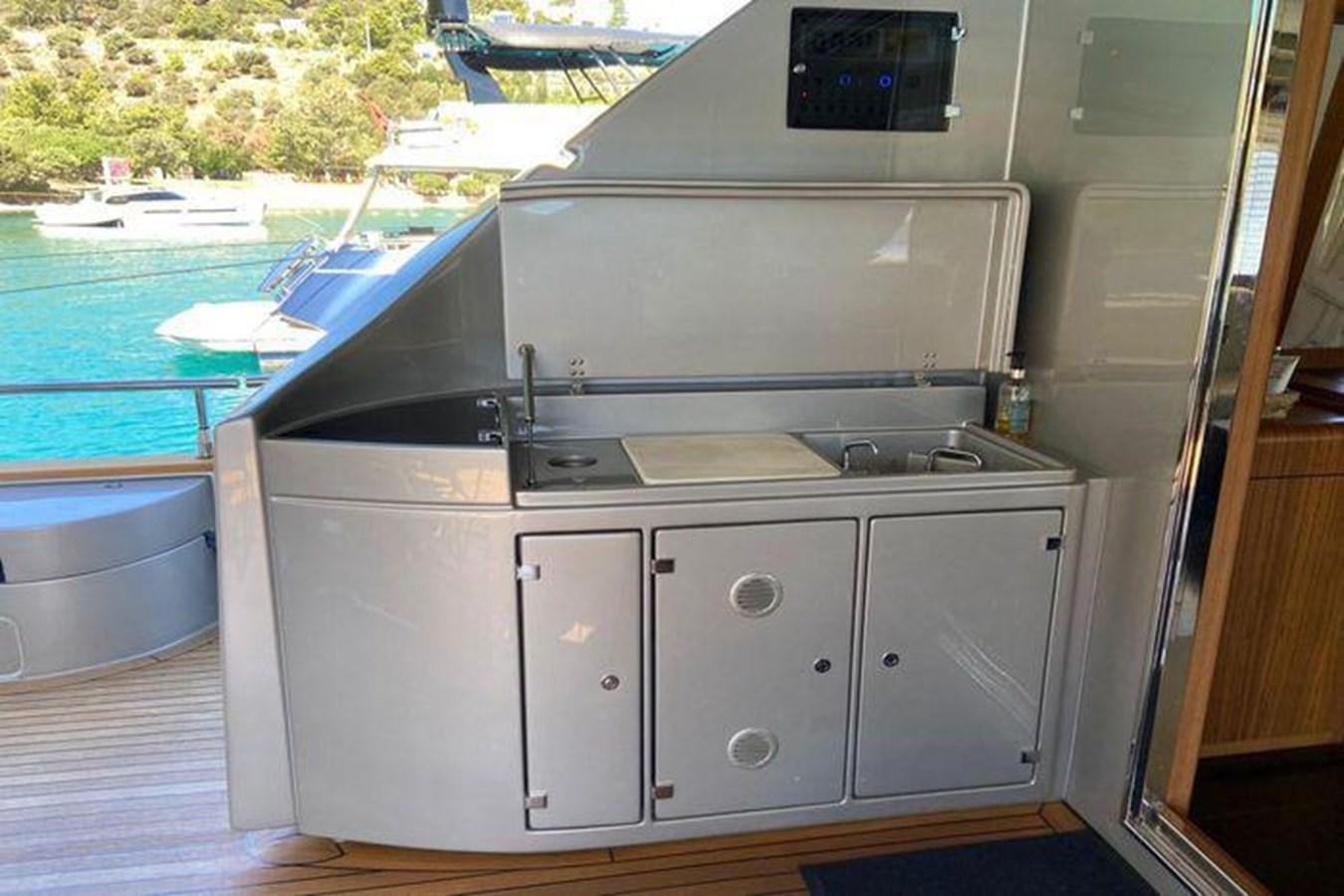 a large kitchen with a pool aboard RIVA 85 OPERA SUPER Yacht for Sale