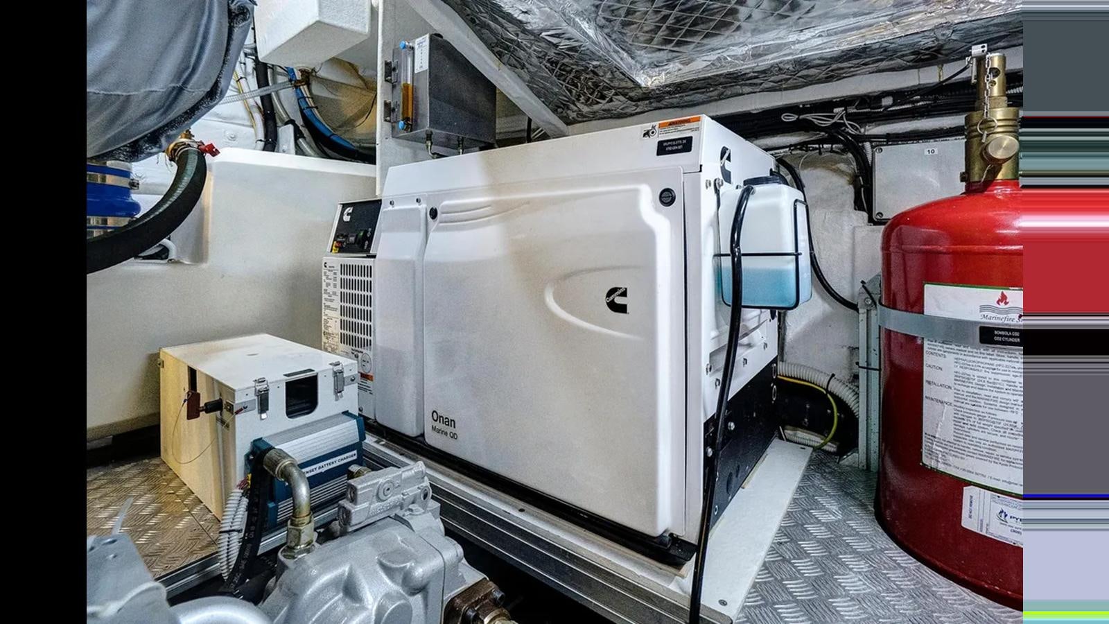 a machine in a room aboard 2023 80' PERSHING 8X Yacht for Sale