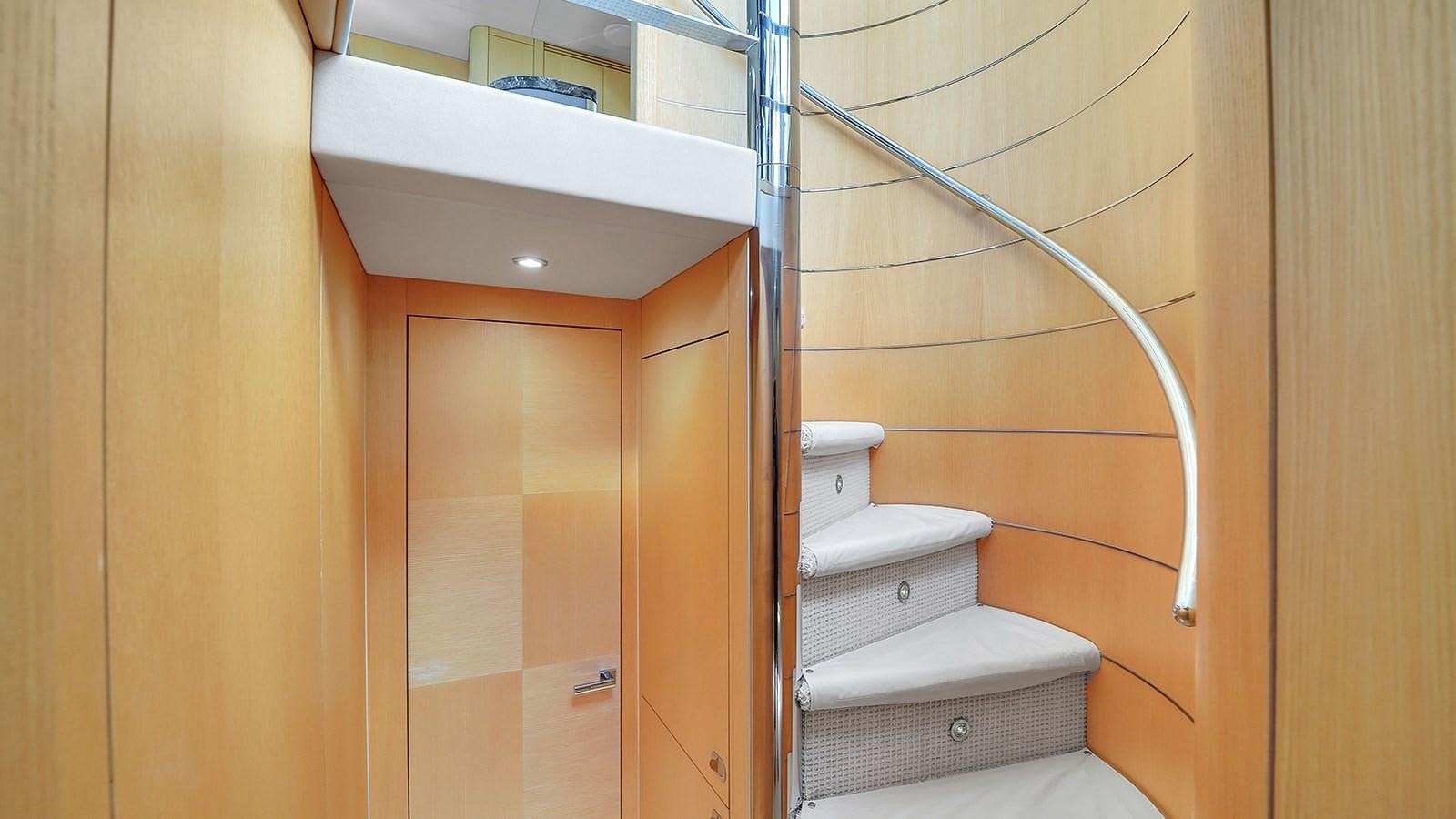 a staircase in a house aboard M4 Yacht for Sale