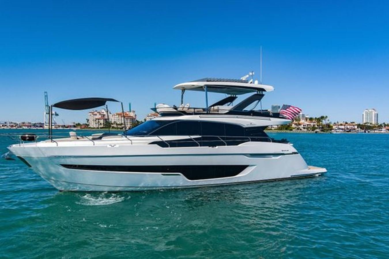 a boat in the water aboard 2021 FAIRLINE SQUADRON 68 Yacht for Sale