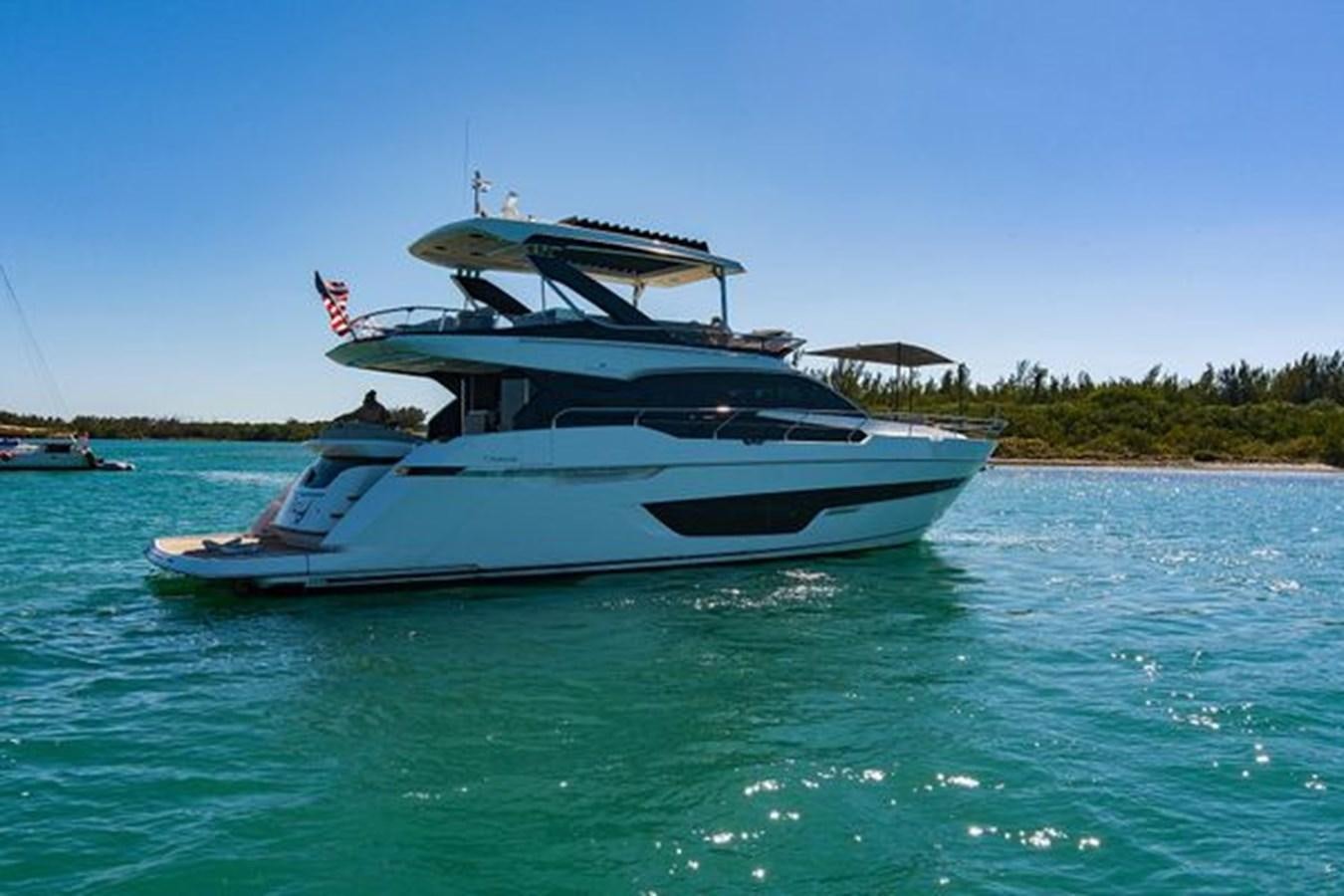 a boat in the water aboard 2021 FAIRLINE SQUADRON 68 Yacht for Sale