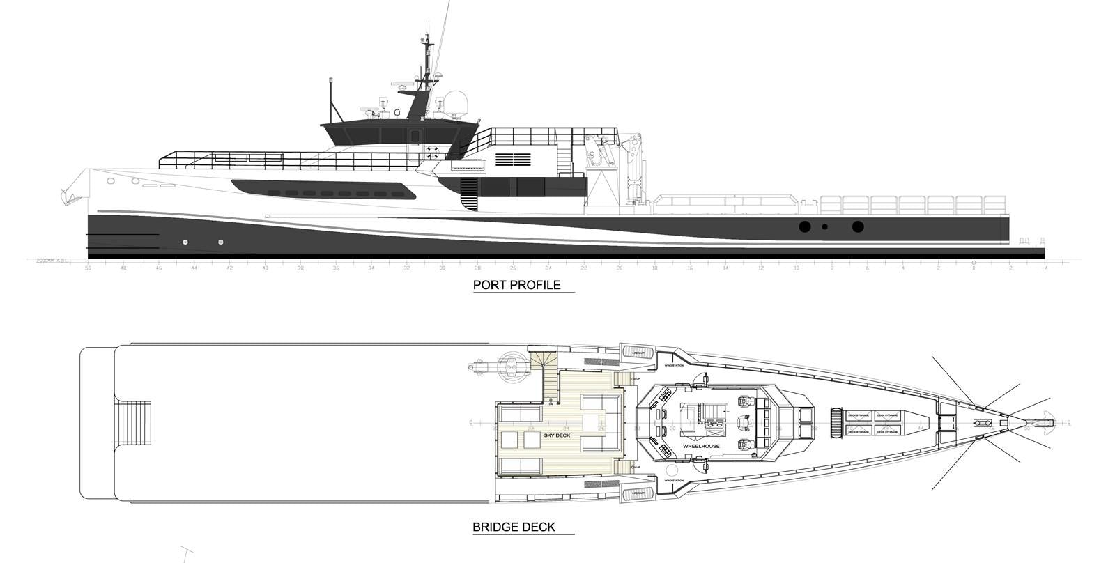 diagram, engineering drawing aboard AXIS Yacht for Sale