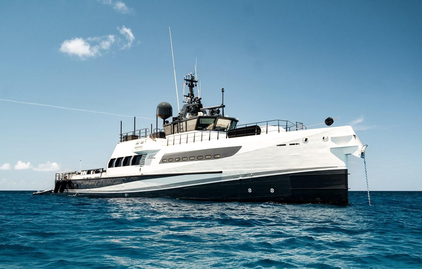 a boat in the water aboard AXIS Yacht for Sale