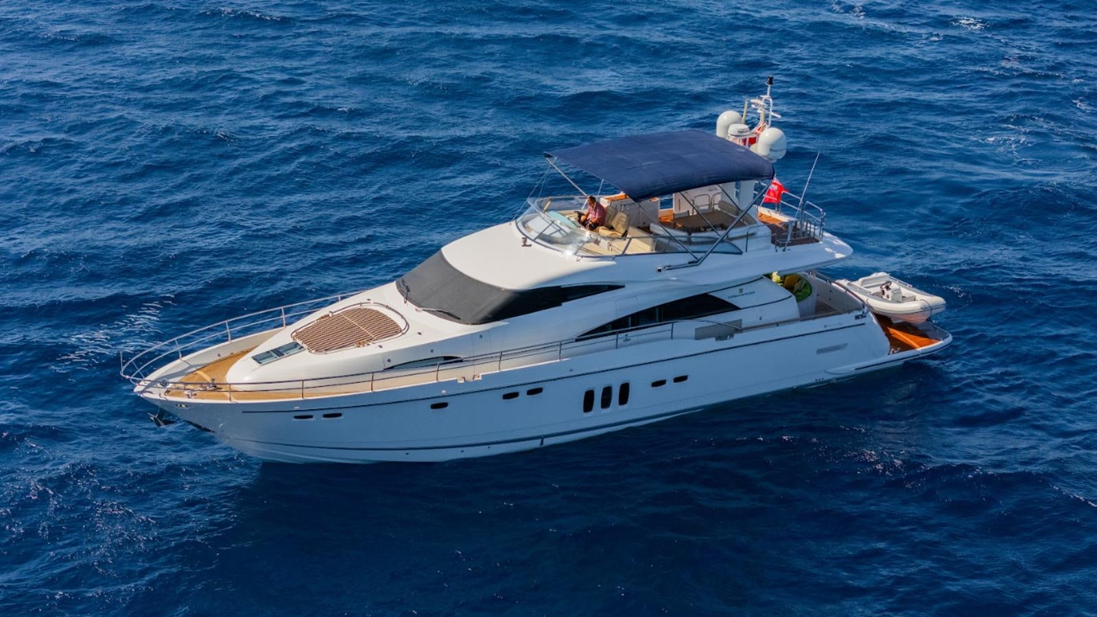 a white yacht in the water aboard FAIRLINE SQUADRON 70 - 2010 Yacht for Sale