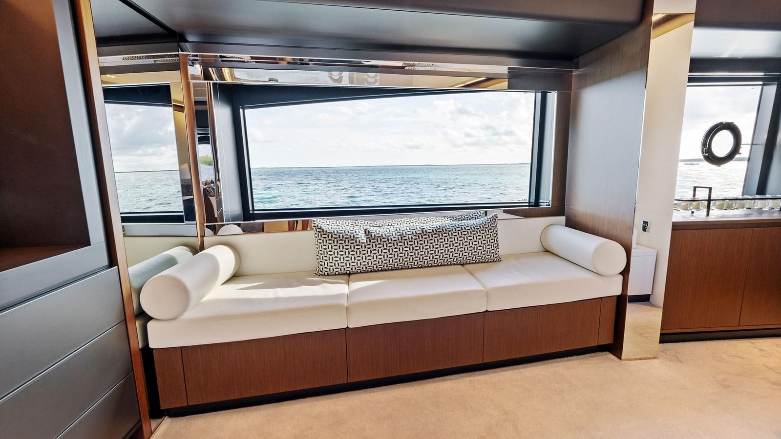 a bed in a room aboard HEAVEN Yacht for Sale